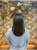 エアストレート大人可愛い20代30代40代黒髪ストレート暗髪ツヤ髪