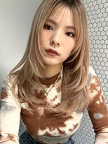 サイン 渋谷(SIGN)&nbsp;ふんわりミディアムシースルーバングアッシュカラー大人ボブ