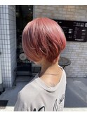 丸みショート+ブリーチオンカラー
