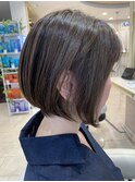大人可愛い20代30代40代50代 丸みショートボブ ヘルシースタイル