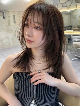 サイン 表参道(SIGN) 韓国ヘアーハッシュカットレイヤーカットグレージュブリーチ無し