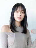 20代30代大人かわいい韓国風ウェーブパーマ小顔前髪こなれミディ