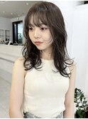 ブリーチなしオリーブベージュレイヤー福岡天神美容室