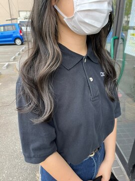 ナンバー エリュン 秋田店(N°Elune) ヘルシースタイル/斜めバング/レイヤーロング/ウェーブ巻き