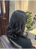 ミディアムヘアにもコテ巻き風パーマが可愛い【貴也/池袋】