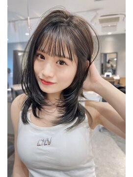 アスター 天神大名店(Aster) 小顔に見えるトレンドヘア/黒髪/オリーブグレー/ココアベージュ