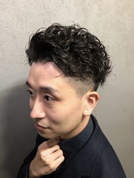 ヒロギンザ 難波店(HIRO GINZA) かきあげ風パーマ　難波/理容室/メンズカット/フェード