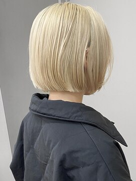 PARK LANE ICI yeven.anx ブリーチ/ダブルカラー/ハイライト/縮毛矯正/髪質改善 ブリーチダブルカラーショートボブ縮毛矯正前髪ストレートパーマ