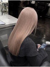 アース 栄店(HAIR&MAKE EARTH)&nbsp;ミルクティーベージュ×トレンドハッシュカット