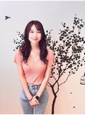 暗髪バイオレット/顔まわりレイヤー/ロングヘア