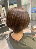 大人可愛い丸みショートボブ