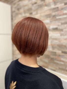 ネクストインバルサム 大和田店(NEXT in balsam) 丸みショートボブ×コーラルピンク