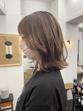 シベルバレー 横浜(sibell) ＊20代30代切りっぱなしボブタッセルボブ顔周りレイヤーオリーブ