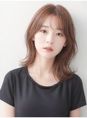 シースルー2wayバングくびれミディアムベージュ