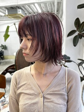 フィル(fil) レイヤーボブ/ピンクブラウン