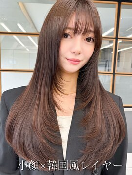 ソア 渋谷(soar) 顔まわりカット大人レイヤーワンカール艶髪 シースルーバング