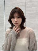 ミニウルフレイヤーカット顔周り前髪韓国ミディアムロング/池袋