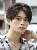 フェザーショートパーマセンターパートニュアンスパーマ