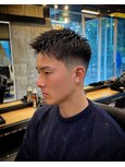 2081黒髪スキンフェード刈り上げショートフェード高松バーバー