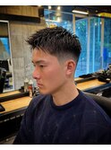 2081黒髪スキンフェード刈り上げショートフェード高松バーバー