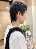 ニュアンスパーマ 毛流れパーマ メンズショート マレットヘア