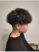 刈り上げマッシュ縦落ちツイストスパイラルパーマ