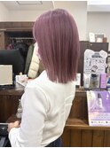 ピンクラベンダー×ミディアムボブ【横須賀中央 Really】