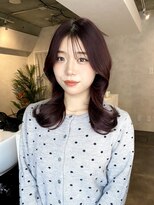 サンルーム(SUN room)&nbsp;ミディアムレイヤー/ワインレッド/韓国風ヘア