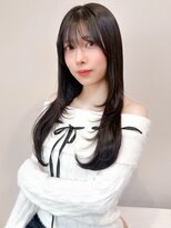 レア 表参道(L'ea)&nbsp;大人ガーリーダークアッシュミディアムレイヤー似合わせカット