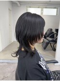 ハッシュカットロングウルフレイヤーカットシャギーウルフ