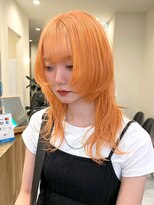 ベル 表参道Terrace(Belle)&nbsp;オレンジブラウンペールオレンジハイレイヤーウルフウルフカット