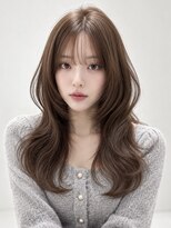 ユーフォリア 新宿店(Euphoria) ロングゆる巻き波ウェーブシースルーバングチョコブラウン新宿
