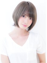 大人かわいい小顔丸みのあるショートボブ　20代30代40代 原宿