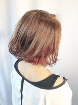 デイジー インデックスヘア 大島店(DAISY index hair)&nbsp;ピンクベージュ　Aラインボブ　インナーカラ ピンク ボブウルフ