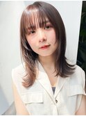 小顔/こなれミディ/セミウェットウェーブ/くびれヘア