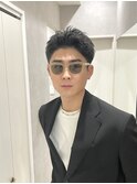 スパイキーショートツーブロックベリーショートアッシュブラック