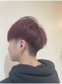 ワインレッドカラーソフトマッシュスタイル