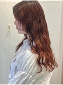 オレンジベージュ/ブリーチなし/パーマヘア【SYUK 高円寺】