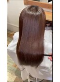 大人可愛い透明感立体感アッシュ×赤みブラウン