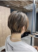 前髪なしイメチェンショート/ショートボブ/マロンブラウン/秋色