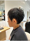刈り上げショートヘアアッシュブラックカラー