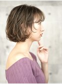 黒髪/ボブルフ/ネビージュ/小顔/ワンレン/30代/40代/50代
