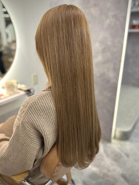 カノエ 福岡香椎店(canoe) ストレートロング ブロンドベージュ ケアブリーチ ハイトーン