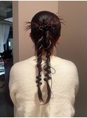 お呼ばれヘアセット ヘアアレンジ 結婚式ヘア 暖色カラー