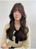 ゆるふわロングレイヤー/くすみブラウン
