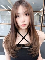 スタートウキョウ 渋谷(STAR TOKYO) 韓国風レイヤー大人ロングストレートワンカールベージュカラー