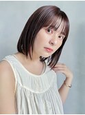 ミディアム美髪おくれ毛前髪カット_F20170