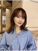 表参道ミディアム顔周りレイヤーカットアッシュベージュ40代