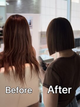 ケアウメダ(CARE UMEDA) 酸性ストレートでタッセルボブ！