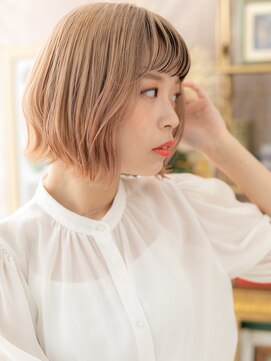 カバーヘア ブリス 上尾西口店(COVER HAIR bliss) ミストバング透明感ハイトーンカラー全頭ブリーチA4上尾20代30代